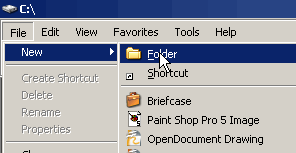 Click File > New > Folder